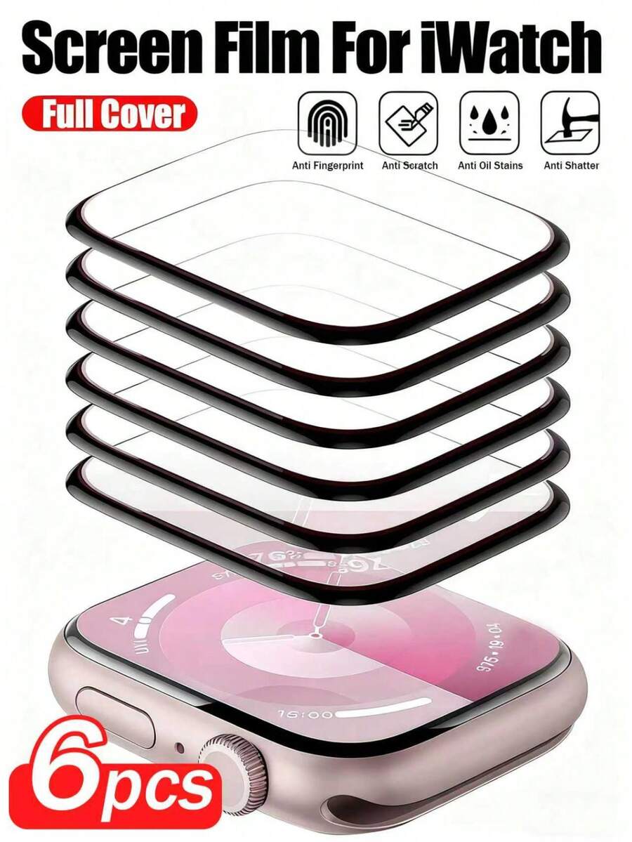 6片装软屏保护膜，适用于49mm Ultra 2/1，防刮花，柔软TPU材质，高清透明，无气泡，触控灵敏，全覆盖保护膜，超薄高透明高清触控软膜，兼容45mm/49mm/46mm/42mm/41mm/44mm/40mm/38mm/S10/S9/S8/S7/S6/S5/S4/S3/S2/S1/SE/Ultra 1/2系列配件 - 6件 - 查看 1