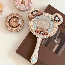 The Sweetie Bear Hand Mirror,Vintage Portable Handheld Mirror,Fancy & Pretty Princess Mirror With Long Handle,Gift For Girls(Creamy Pink) - The Sweetie Bear-minty Blue - View 10