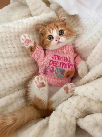 1pc Extra Small Pet Clothes, Warm Sweater For Puppies, Kittens, Rabbits In Autumn/Winter, Suitable For Tiny Pets Like Teacup Dogs, Pomeranians, Chihuahuas Under 1 Lb