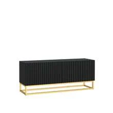 Creative Furniture Ripple TV Unit 100cm - Modern Fluted Design With Push To Open Doors - Black - View 10