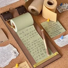 1 Bộ Giá Treo Sổ Ghi Nhớ Phong Cách Cổ Điển, Có Giấy Cuộn, Thích Hợp Cho Văn Phòng, Gia Đình, Ghi Chú, Thực Đơn Cà Phê và Tráng Miệng - Nhiều màu - Xem 2