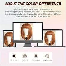 Parrucca dritta arancione da 16 pollici con frangia per donna - Capelli sintetici resistenti al calore, adatta ai principianti, perfetta per uso quotidiano e feste