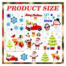 Christmas Window Clings 6 Sheets, Reusable Xmas Stickers - Snowflakes, Reindeer, Penguin, Snowman, Tree, Let It Snow - Holiday Window Decorations For Home &Amp; Office - 多色298 - 查看 2