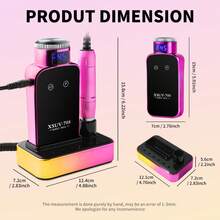Portable Electric Nail Drill - PRO 45000RPM Electric Nail File Nail Drills For Acrylic Nails Professional With Drill Bits Manicure Pedicure Supplies Use Nail Art For Home DIY Salon Use - 彩色 - 查看 6