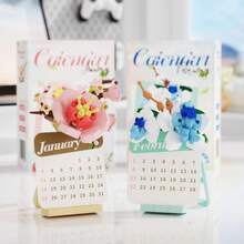Mini Calendar Book Building Blocks Micro Blocks Educational Toy For Kids,Plastic Flowers Building Blocks Bricks Game Children's Toys,Desktop Ornament,New Year Decoration Items,Birthday Gifts/Christmas Gifts/New Year Gifts - 彩色 - 查看 3