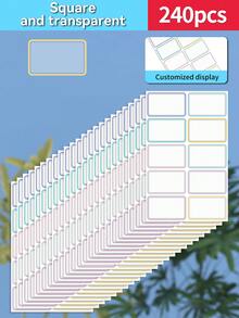 Customized 30/60/120/240/360/480pcs Transparent Waterproof Name Labels - White/Clear/Holographic/Rainbow Customized Stickers, Various Sizes Of Labels, Customizable Text,Office Decor