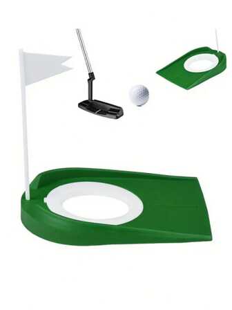 Golf Putter Cup With Inner Ring - Perfectly Refine Your Putting Skills Anytime, Anywhere - Ideal Choice For Indoor And Outdoor Training - Suitable For All Putters - Green Felt Design Enhances Accuracy - Excellent Accessory For Both Men And Women Golfers