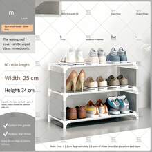 1pc Dust-Proof Storage Rack, Iron Art Shoe Cabinet, Multi-Layer Non-Woven Fabric, Entryway Home Simple Shoe Rack - Multicolor - View 14