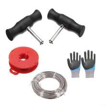 WINDSCREEN GLASS REMOVAL TOOLS WIRE & HANDLES CHEESE WIRE TOOL KIT UK - Multicolor - View 3