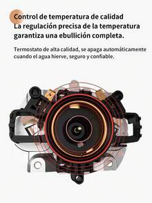 1 pieza Tetera eléctrica de vidrio de gran capacidad con cierre automático y contra hervido seco,110V, multiusos para té, café, bebidas - Duradera, fácil de limpiar, ideal para el hogar, cocina, RV, tetera eléctrica para hervir agua, preparación de bebidas, moderna vajilla de cocina, material fácil de limpiar. - Negro - Ver 10