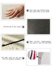 1pc Pink 3-Flower Bedside Carpet, Soft & Comfortable Rug, Asymmetrical Size With 1-5cm Cutting Tolerance, Suitable For Living Room, Bedroom, Entryway, Kitchen, Bathroom, Gaming Room, Study, Plush, Fluffy, Autumn/Winter, Thick/Furry