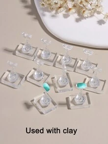 独立式非磁性亚克力美甲练习架（不含底座），透明假指甲片美甲练习工具，高级展示架，包含美甲黏土，适用于猫眼美甲练习和展示，是美甲沙龙初学者DIY用品的理想之选。 - 彩色 - 查看 3