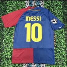 0809 Barcelona Retro Jersey No. 10 MESSI Short-Sleeved Football Jersey - 藍色 - 查看 4