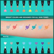 Temporary Tattoo Markers For Skin 16 Body Markers + 77 Assorted Color Large Tattoo Stencils For And Adults Flexible Brush Tip Bright Colors Skin * Cosmetic Grade. - ASSORTED - View 5
