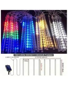 1 Set / 8 Stücke Solarbetriebene Sternschnuppenlichter, LED Lichtvorhang, romantische Sternschnuppen, funkelnde Sternschnuppenbeleuchtung, 4 Farben, Märchengarten, geeignet für Party Dekoration, Garten Dekoration, Hof Dekoration, Heim-Dekoration, Outdoor-Dekoration, Raumdekoration, wasserdichte Feenlichter, ein dekoratives Element mit romantischer Atmosphäre!