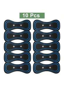 AXH. 10pcs/30pcs/50pcs Replace Patch For Portable Mini Electric Neck Massager,Neck Massage Stimulator Sticker Therapy Device,Healthy Therapy Equipment - Black - View 4