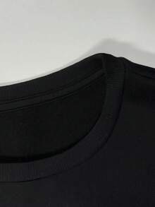 Vintage Men's STANCED T-Shirt - Moisture-Wicking Breathable Gym & Casual Shirt With Front/Back Print, Lightweight Round - 黑色 - 查看 3