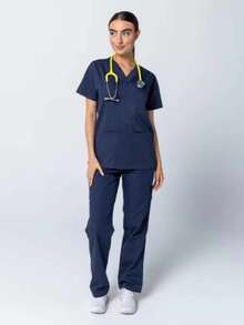 Surgical Scrub Set For Men And Women, Premium Gabardine - Màu xanh hải quân - Xem 5