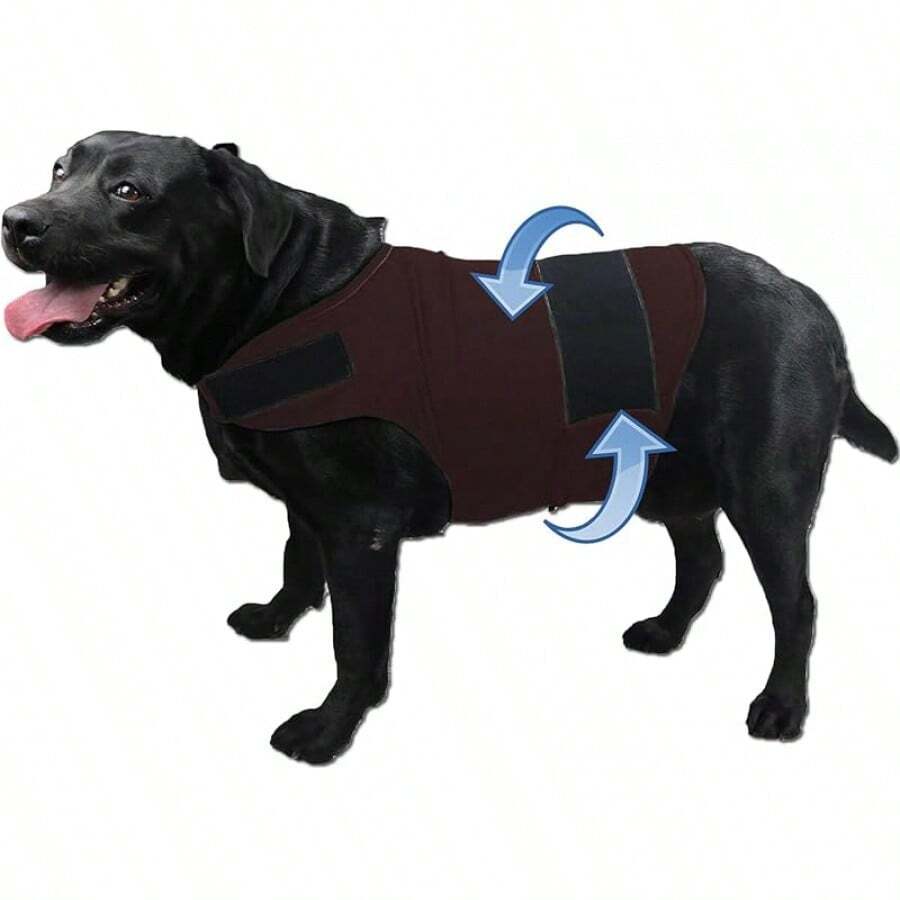 Dog Anxiety Jacket, Skin-Friendly Calming Shirt For Dogs - Dog Vest For Thunder, Fireworks And Separation - Keep Pet Calm Without Medicine & Training, Anti Anxiety Coat For Dogs (Dark Grey, XL)Christmas - 深棕色 - 查看 1