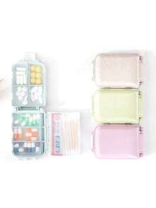 1pc Grey 3-Layer Medicine Box