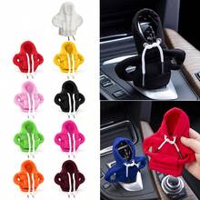 1pc Car Gear Shift Knob Cover; Mini Hoodie Style Gear Shift Knob Cover; Creative Santa Claus Gear Shift Knob Cover; Gear Shift Knob Cover With Hanging Christmas Ornaments - Multicolor - View 3