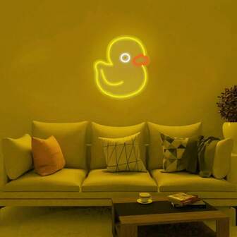1pc Neon Light Decoration Lamp, Cute Duck Shape, Vibrant Colors, USB Powered, Suitable For Room, Bedroom, Store Indoor Decor Neon Light