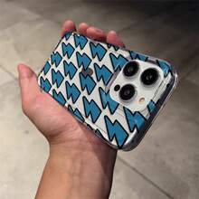 Funda de teléfono ultra-delgada a prueba de golpes y resistente a caídas para funda de teléfono: Funda de teléfono transparente con patrón de rayos azules y negros diseñada para iPhone 11 a 17, incluyendo las versiones Pro Max y Plus, que ofrece resistencia a los golpes y protección para la cámara. ¡Dale un toque elegante a tu teléfono favorito con una funda chic! - 1 pieza - Ver 3