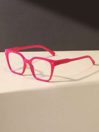 1pc Women Geometric Frame Fashion Clear Glasses For Daily School Life Office Accessories