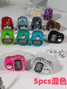 عداد خاتم مدمج بالراين ستون بسيط، بطاقات عداد خواتم صغيرة متعددة الألوان، عداد تسبيح إلكتروني، عداد رمضان، عداد أشخاص، عداد محمول متعدد الاستخدامات مدمج 0-99999، عداد صلاة عربي للشرق الأوسط - متعدد الألوان - مشاهدة 16