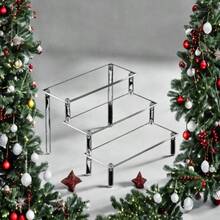 1 Desktop Transparent Acrylic Christmas Decoration Staircase Display Rack, Christmas Party Desktop Acrylic Trapezoidal Creative Decoration Decoration Ornament, Miscellaneous Items Staircase Display Shelf - Clear - View 4