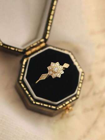 1pc Elegant Vintage Flower Shape Design Ring For Women, Perfect Choice For Holiday Gifts,Everyday Jewelry - Without Box