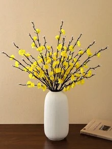 2 peças/1 peça Flor de Ameixa Branca Artificial, 21.7 Polegadas, Flor de Plástico com Haste Longa Doce para Decoração de Casa, Hotel, Escritório, Casamento, Festa, Jardim, Inverno