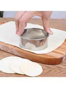 Stainless Steel Round Dumpling Skin Press Cutter,Quick Dumpling Maker,Multi-Functional Kitchen Cooking Molds For Dumplings,Wontons,Homemade Rice Balls,Cakes, Mousse And Toast 1PC - Multicolor - View 3