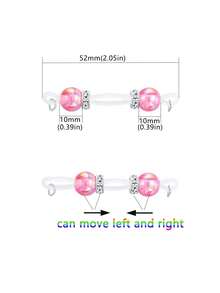 2件装性感心形水晶吊坠假乳环，乳贴饰品，适合女性日常佩戴