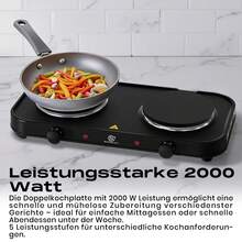 SUPERLEX 4-In-1 Electric Stove, Induction Cooktop, Portable Hotplate, Portable 2000W Tabletop Stove, Portable Hotplate With 5 Temperature Levels, Ring-Shaped Double Oven Heating Plate Design, Stainless Steel Surface For Easy Cleaning, Heating Indicator Light, Built-In Temperature Control, Overheat Protection. Suitable For All Stove Types, Very Suitable For RV/Home/Camping/Apartment/Laboratory, Kitchen Cooking, Dinner, Barbecues - 查看 9