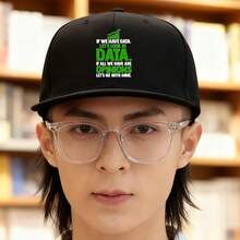 A black cup knit with a design overflowing with a data feel, a modern fashion item breathable graphic print snapback unisex duckville cap small head around snapback cap haphop baseball cap baseball cap ball cap sports fashionable low cap visual large head around Baseball cap snapback cap retro low cap flat bill cap duck cap - ブラック - チェックする 2