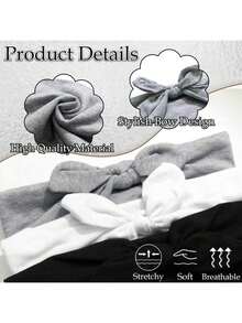 1/3/Set Women's Butterfly Bow Rabbit Ear Headband, Bohemian Style Super Wide Cute Rabbit Ear Knot Headband, Christmas/Autumn/Autumn Winter Hair Accessories, Women's Elastic Solid Color Butterfly Bow Headband, Suitable For Fitness/Yoga/Sports/Outdoor Activities, A Solid Color Casual Headband Suitable For All Seasons - Màu Đỏ Sâu - Xem 3