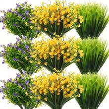 10pcs Artificial Tropical Eucalyptus Leaves, Fake Plants For Wedding Centerpiece Decor, Valentine's Day Wedding Bouquet, Floral Arrangement, Rustic Home Decor, Christmas Decoration, Artificial Flowers - Mixed Color 10 - View 7