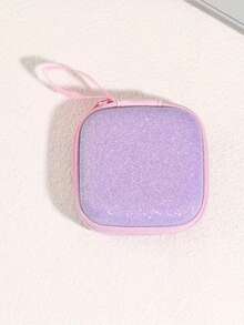 1pc EVA Material Glitter Star Shaped Earphone Case With Zipper Closure, Shockproof And Crush-Resistant, Portable Handheld Storage Box For Bluetooth Earphones/USB Drives/Coins/Keys, With Mesh Pocket And Soft Divider, Compact And Lightweight, Unisex Travel Pouch - Multicolor - View 10