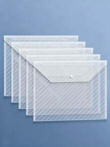 10pcs Classic Wholesale A4 File Folder Bag Clear Pp File Document File Bag Waterproof Transparent Folder Envelope,Back To School,School Supplies, Teacher Classroom Supplies, Plastic Folder, Supplies - Multicolor - View 8