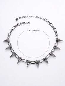 1入組時尚創意多用途圓錐造型頸鏈禮品適合女士和女孩 - 銀色 - 查看 10