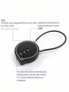 UP Security 多功能智能水滴形锌合金背包锁，行李箱包组合钥匙防盗锁，旅行必备，情人节礼物。