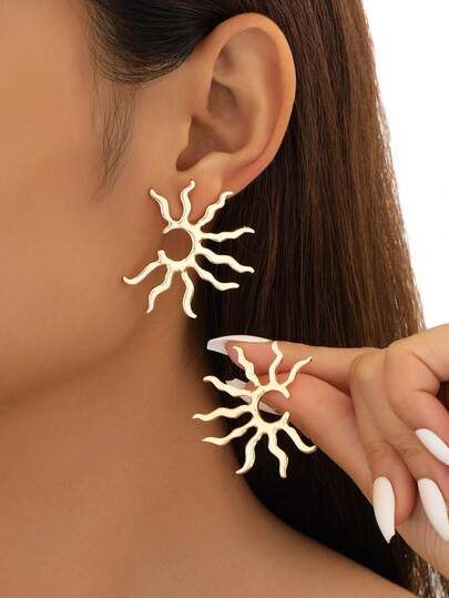 1 par de pendientes de diseño de línea elegante y asimétrico, adecuados para el uso diario, fiestas y salidas de las mujeres