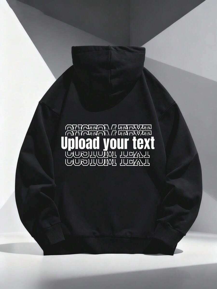 Men's Personalized Casual Warm Hoodie Sweatshirt For Autumn - Black - View 1