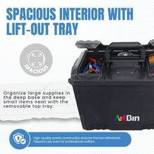 ArtBin 6917AB Sidekick XL Carrying Case Portable Art Craft Organizer With Handle For On-The-Go Artists Durable Plastic Storage Case In Sleek Black Design Ideal For Sketching Painting And DIY Projects - 黑色 - 查看 3