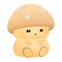 Mushroom Night Light, White/Yellow Silicone, Touch Control, 3 Brightness Levels, 7 Color Changing, LED, USB Rechargeable Night Lamp - 菇 - 查看 3
