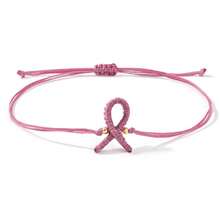 1pc Pink Ribbon Bow Decor Bracelet, Women Breast Cancer Support Bracelet, Small Bead Decoration, Gift For Mother/Girlfriend