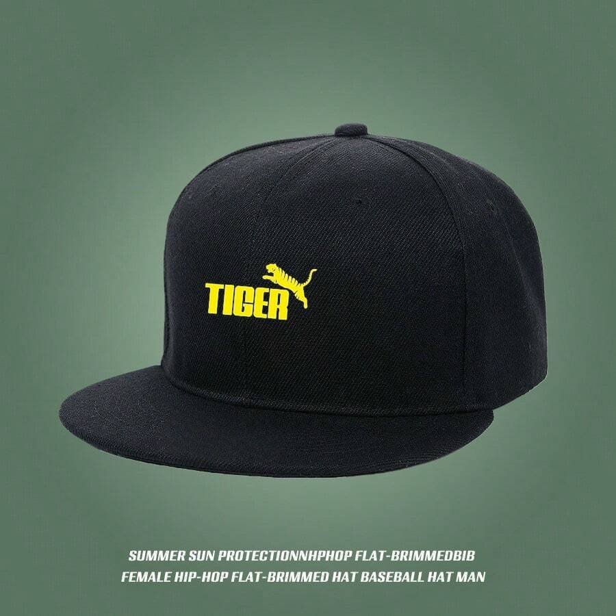 A cool cap with a cute "TIGER" logo featuring a yellow tiger pattern on a black design, in a handsome fashion style. duck cap low cap Baseball cap retro large head around snapback cap haphop baseball cap fashionable breathable unisex baseball cap sports duckville cap low cap small head around ball cap flat bill cap graphic print snapback snapback cap visual - ãã©ã㯠- ãã§ãã¯ãã 1