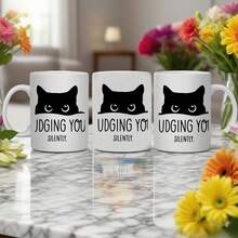 UV DTF Transfer Stickers Cup Wraps Decals Waterproof Transfer Paper For 16oz Glass,  Judging You Silently Cat Face , Perfect For Glass Cups, Mugs, And Thermoses, An Excellent Christmas Gift For Both Men And Women, Christmas Holiday Decoration. - Nhiều màu - Xem 3