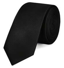 OcioDual Lieferung innerhalb von 24/48 Stunden. Schwarze Herrenkrawatte, moderne Herrenkrawatten, elegante Krawatte mit diagonalem Muster für Hochzeitsanzüge, Business, Feierlichkeiten, Events, Partys, schmale Herrenkrawatten. - Schwarz - Übersicht 1